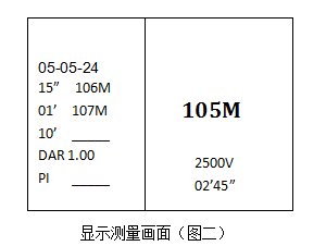 水内冷发电机绝缘测试仪显示测量画面