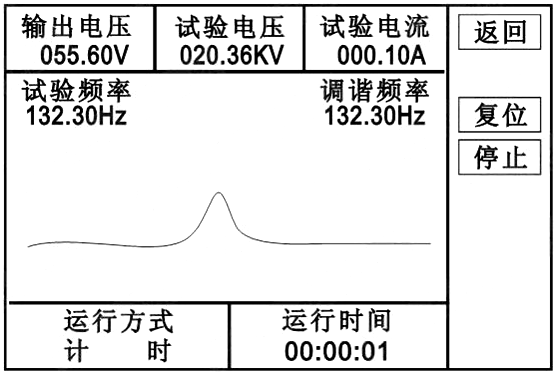 发电机交流耐压试验装置自动试验计时界面